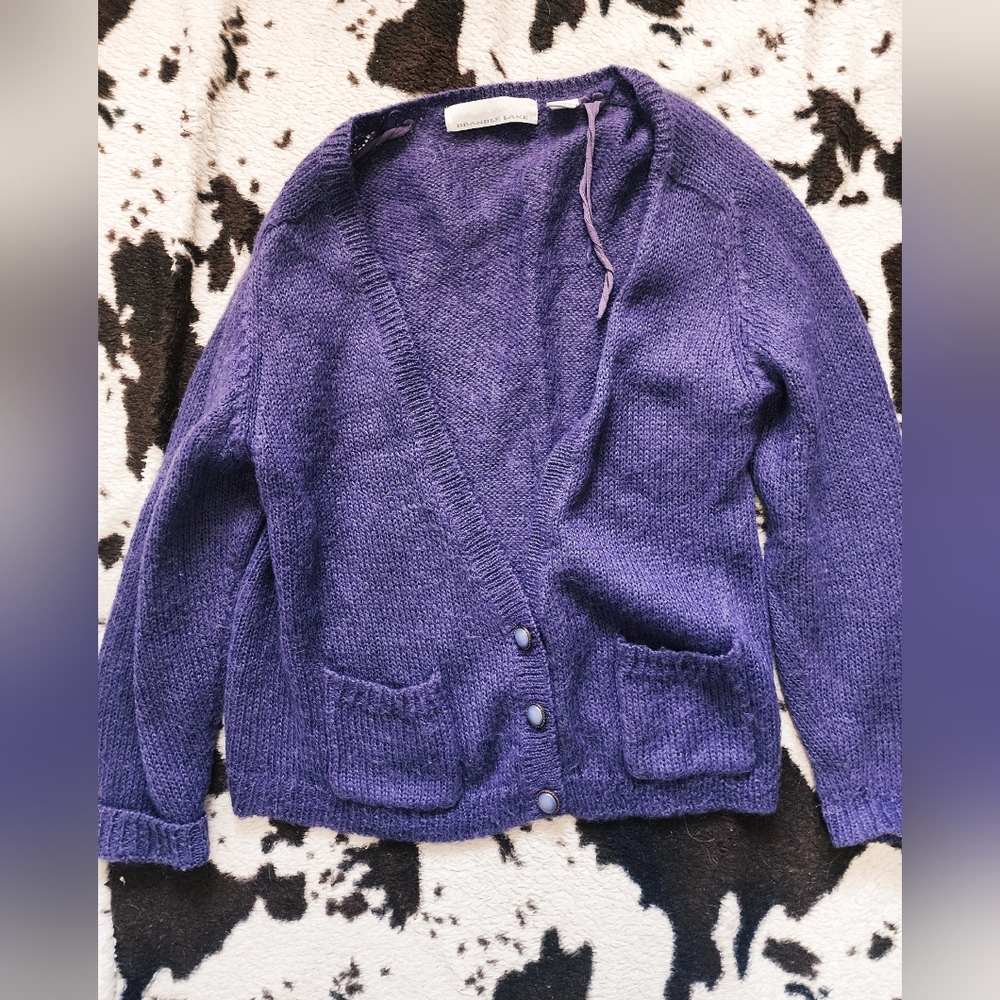 WOMEN'S 80'S/90'S ULTRA SOFT CARDI - PLUM